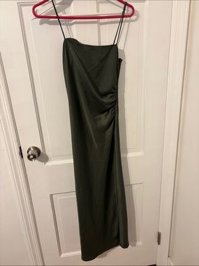 Zara Green Satin Mini Dress
